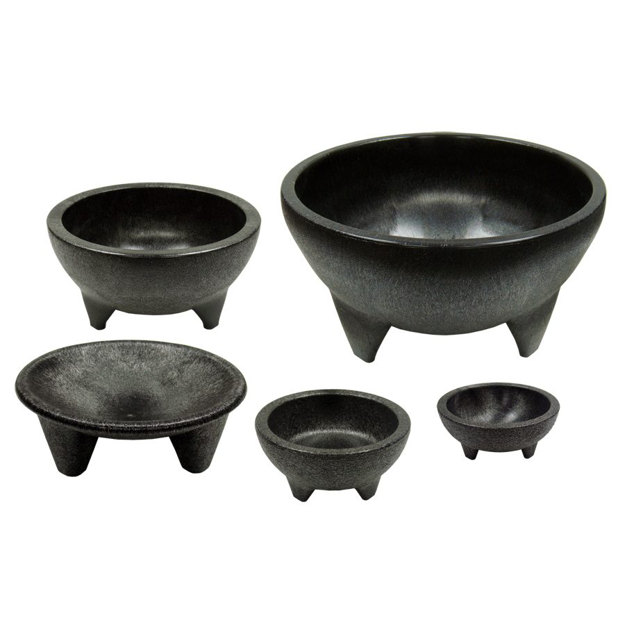 4 oz Molcajete Salsa Bowl for Mexican Restaurant, Charcoal