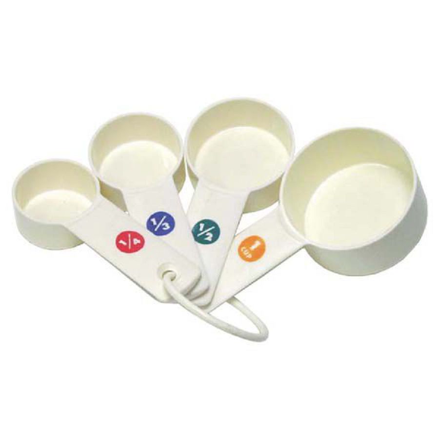 Measuring Cup Set, 4pcs, White Plastic